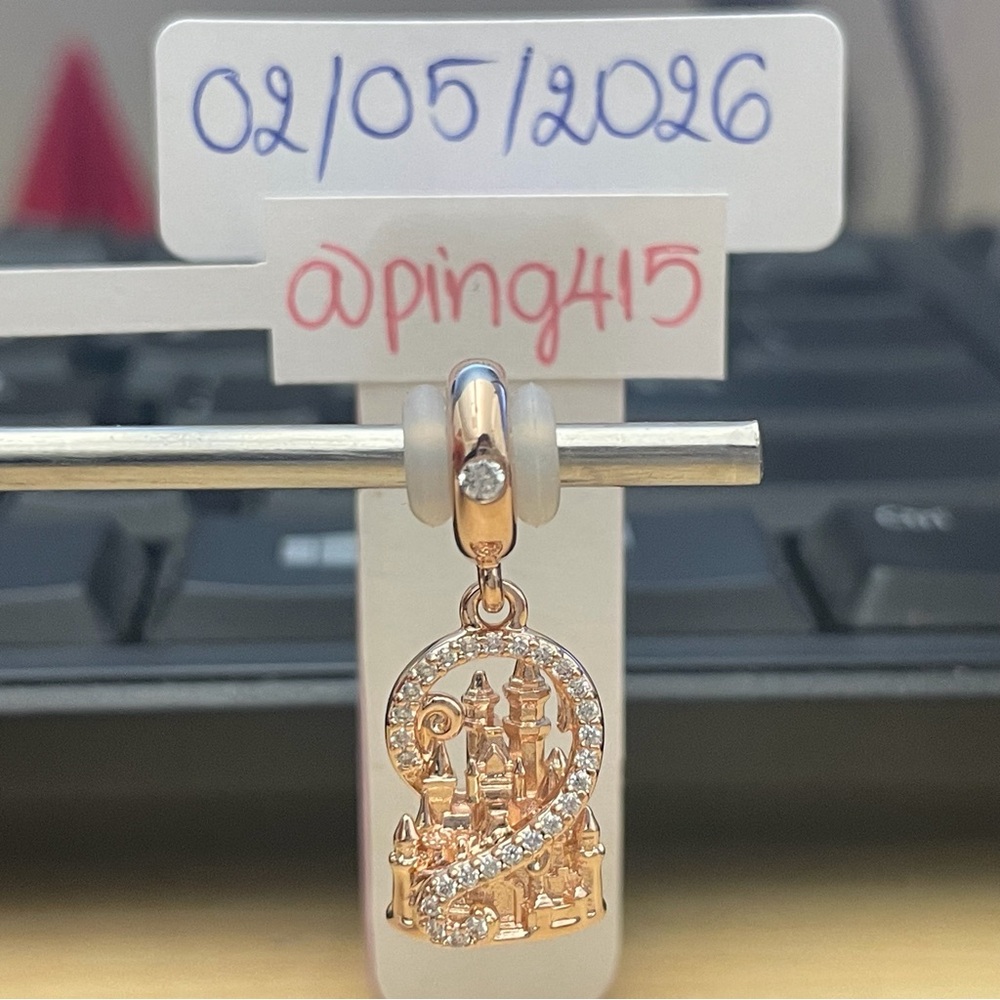 Pandora Disney Parks Rosegold Fantasyland Castle